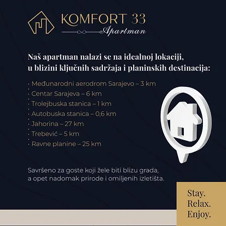 Daire Komfort 33, Near Sarajevo Airport & Free Parking *